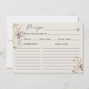 Invitation Fleur sauvage Boho Rustic Fête des mariées Recette