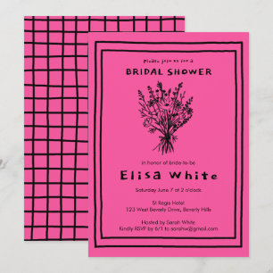 Invitation Fleur sauvage Bouquet Whimsical Fête des mariées B