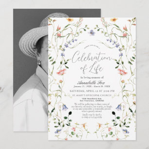 Invitation Fleur sauvage Célébration de la vie funéraire