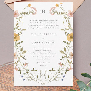 Invitation Fleur sauvage classique Abondance séché Mariage Pa