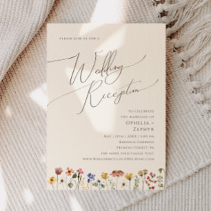 Invitation Fleur sauvage coloré   Accueil Mariage Beige
