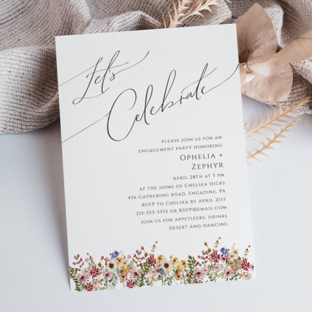 Invitation Fleur sauvage coloré | Pré Fêtons (Créateur téléchargé)