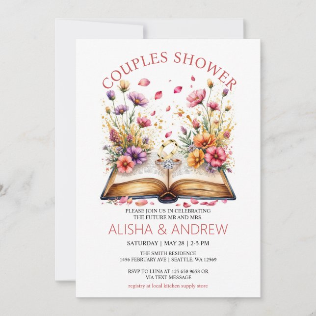 Invitation fleur sauvage Couples Douche (Devant)