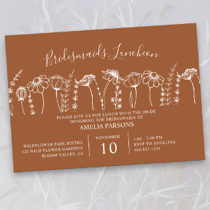 Invitation Fleur sauvage Croquis Orange Bridesmaitres Déjeune