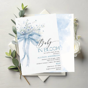 Invitation Fleur sauvage d'aquarelle bébé en fleurs Baby show