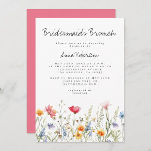 Invitation Fleur sauvage d'aquarelle Bridesmais Brunch