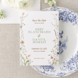 Invitation Fleur sauvage d'aquarelle mariage Enregistrer la d
