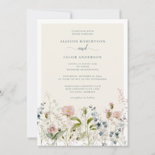 Invitation Fleur sauvage d'aquarelle moderne Floral Mariage b