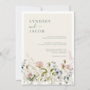 Invitation Fleur sauvage d'aquarelle moderne Mariage floral