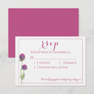 Invitation Fleur sauvage d'aquarelle rose mariage floral RSVP