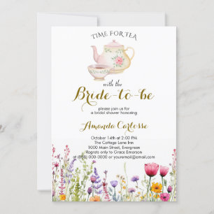 Invitation Fleur sauvage d'aquarelle Temps pour la douche de 