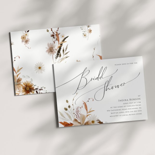 Invitation Fleur sauvage d'automne Boho | Fête des mariées ho (Créateur téléchargé)