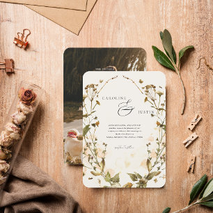 Invitation Fleur sauvage d'automne Boho Mariage botanique