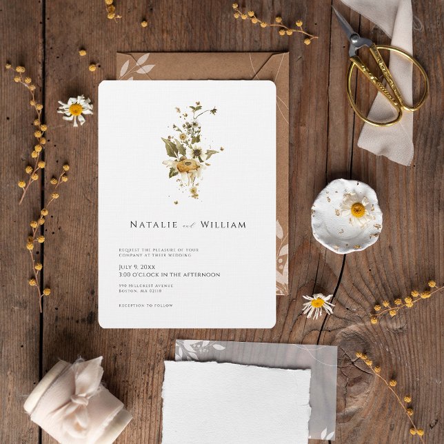 Invitation Fleur sauvage d'automne Boho | Mariage botanique (Créateur téléchargé)