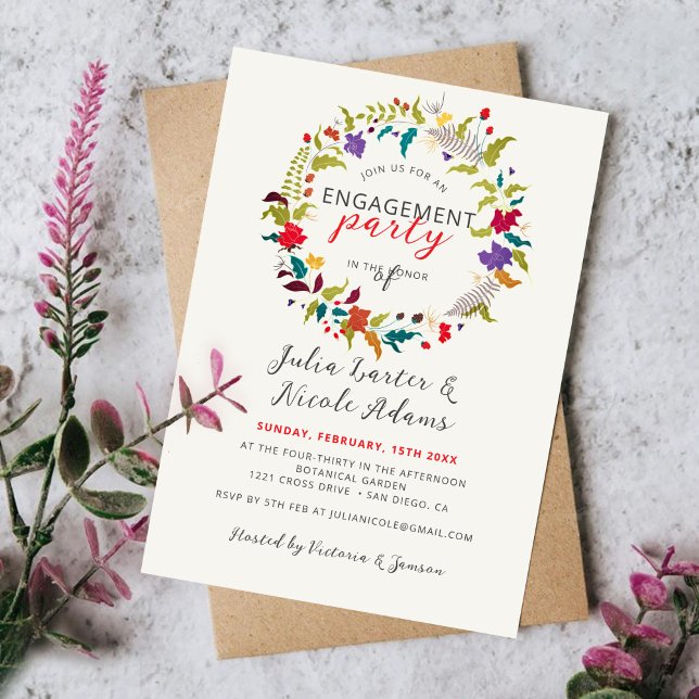 Invitation Fleur sauvage de bois exotique (Créateur téléchargé)