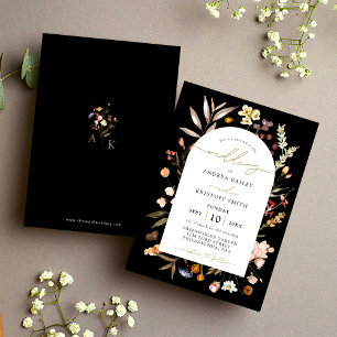 Invitation Fleur sauvage de chute noire Boho Garden Arch Mari