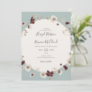 Invitation Fleur sauvage de Cuivre Bourgogne   MARIAGE DÉCONT