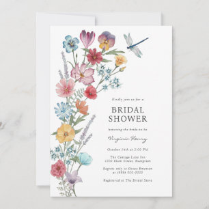 Invitation fleur sauvage de douche nuptiale