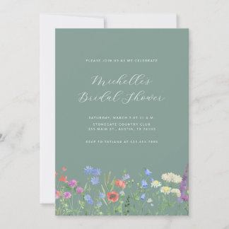 Invitation fleur sauvage de douche nuptiale