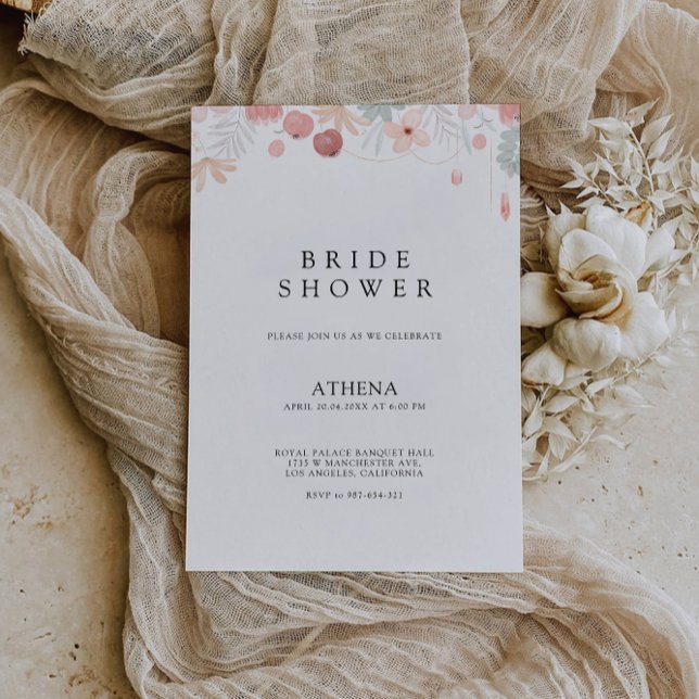 Invitation fleur sauvage de douche nuptiale (Wildflower Bridal Shower Invitation)