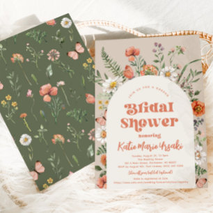 Invitation fleur sauvage de douche nuptiale