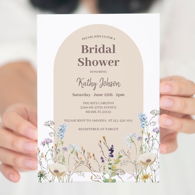Invitation fleur sauvage de douche nuptiale (Créateur téléchargé)