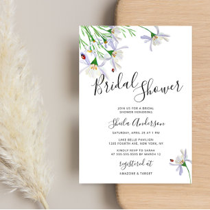 Invitation fleur sauvage de douche nuptiale aquare