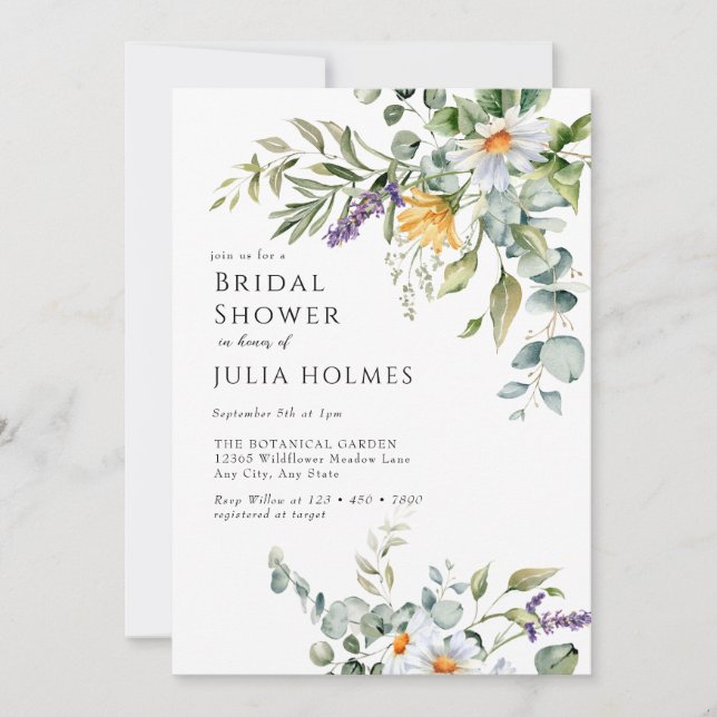 Invitation Fleur sauvage de fleurs | Floral de prairie | FÊTE (Devant)