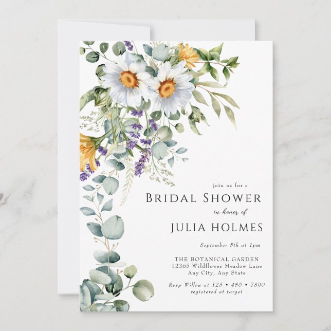 Invitation Fleur sauvage de fleurs | Floral de prairie | FÊTE (Devant)