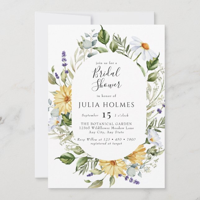 Invitation Fleur sauvage de fleurs | Floral de prairie | FÊTE (Devant)