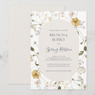 Invitation Fleur sauvage de printemps   Brunch blanc et douch