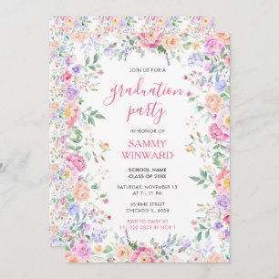 Invitation Fleur sauvage d'été Floral Graduation Party