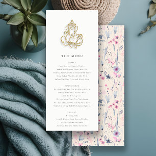 Invitation Fleur sauvage d'or Blush Ganesh Indian Mariage Men