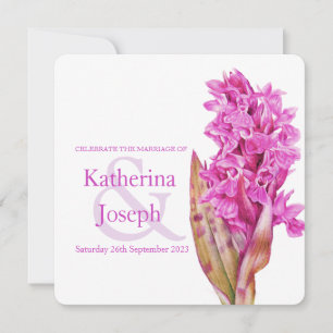 Invitation Fleur sauvage d'orchidée aquarelle carré invitatio