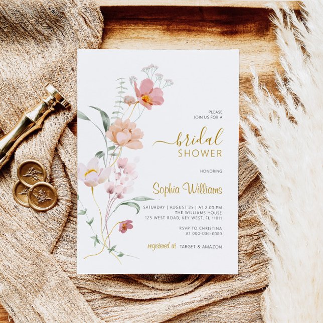 Invitation fleur sauvage douce nuptiale (Créateur téléchargé)