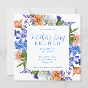 Invitation Fleur sauvage du brunch de la fête des mères