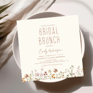 Invitation Fleur sauvage en terre cuite Brunch nuptiale douch