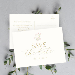 Invitation Fleur sauvage et florale d'ivoire Enregistrer la d