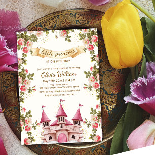 Invitation Fleur sauvage Fairytale Princess Castle Baby showe