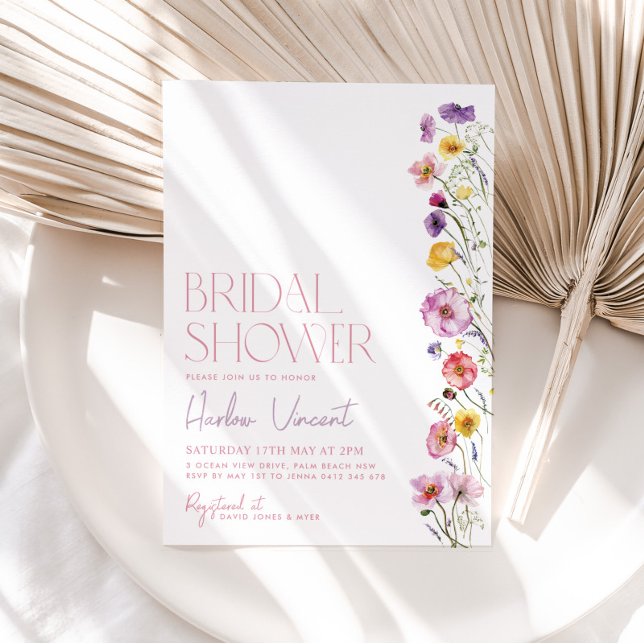 Invitation Fleur sauvage Fête des mariées Poppies Jolie invit (Créateur téléchargé)