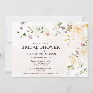 Invitation Fleur sauvage floral romantique Fête des mariées B