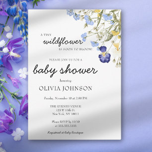 Invitation Fleur Sauvage Floral Violet Genre Neutre