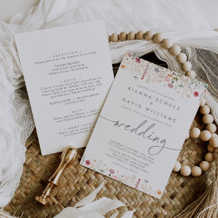 Invitation Fleur sauvage Galant Multicolor Mariage avant et a