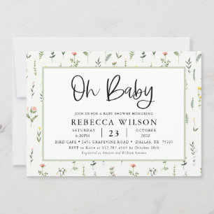 Invitation Fleur sauvage Garden Baby shower