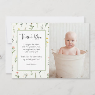 Invitation Fleur sauvage Garden Birthday Photo Merci