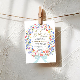 Invitation Fleur sauvage Garden Bow Sweet Little Baby shower