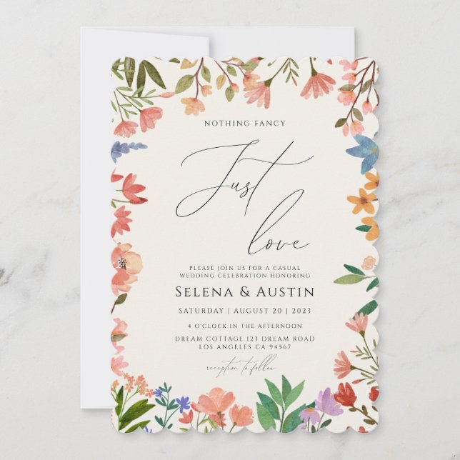 Invitation Fleur sauvage Handscript Rien De Fancy Just Love (Devant)