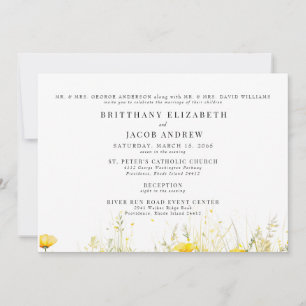 Invitation Fleur sauvage Jaune Les deux parents 2 Venue Maria