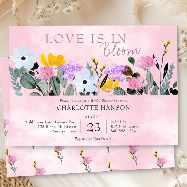 Invitation Fleur sauvage Lawn Love est en Fête des mariées de (Love is in Bloom Invitation from my Wildflower Lawn Bridal Shower collection)