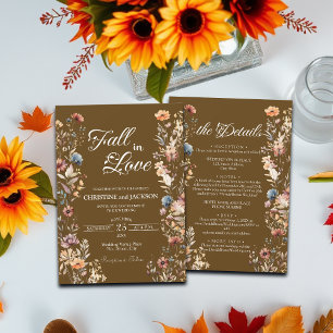 Invitation Fleur sauvage Leaf Fall in Love and Details Mariag